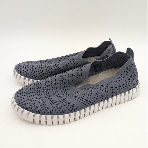 ILSE Jacobsen Tulip 139 Perforated Slip-On Sneaker Women's Blue Size US8 EU38 - Picture 1 of 14
